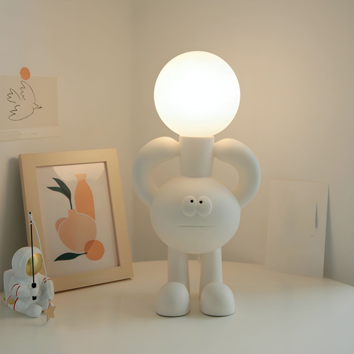 Lampe de chevet Boule en Verre Cartoon - Opale