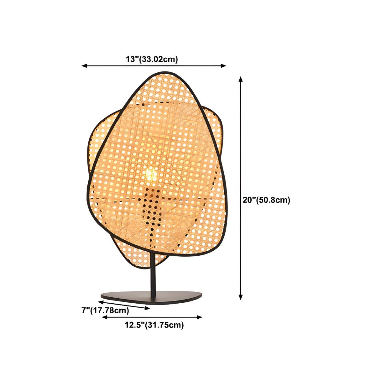 Lampe de chevet Design en Rotin et Métal - Opale