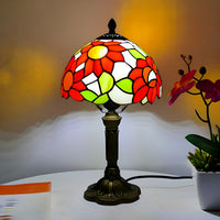 Lampe en Vitrail Tiffany en Métal - Opale