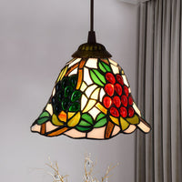 Lampe Tiffany Suspendue en Verre Multicolore - Opale