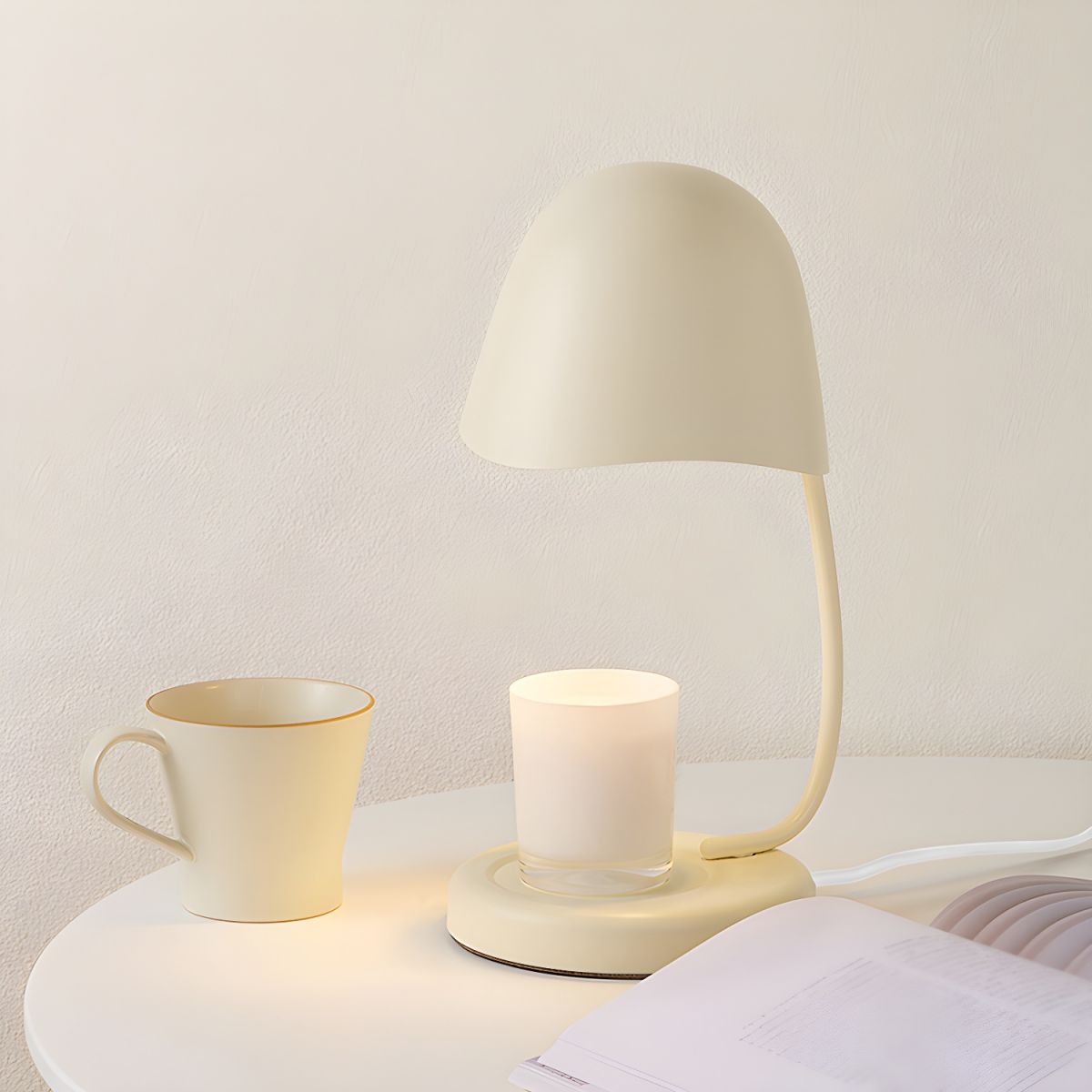Lampe de chevet Scandinave avec support Bougie - Opale Image