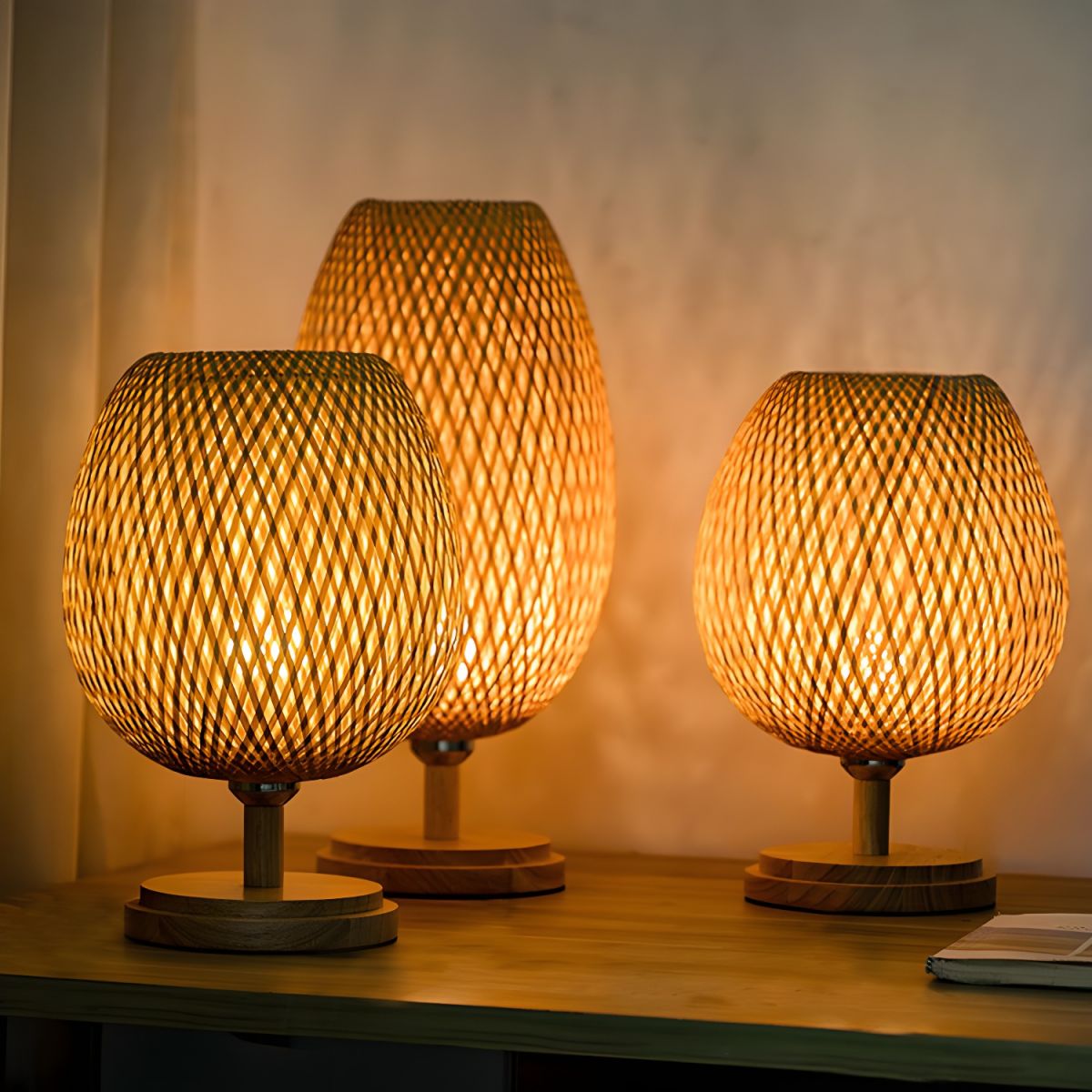 Lampe de chevet en Bambou Tissée - section Image