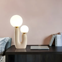 Lampe de chevet 2 Boules Blanches Moderne - Opale