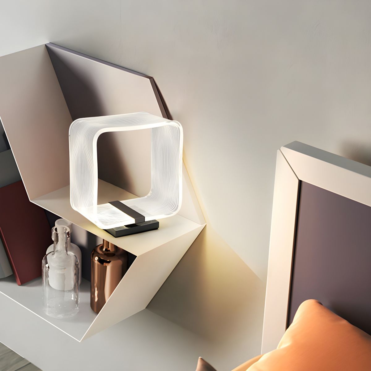 Lampe de chevet Design en Acrylique Carrée - Opale Image
