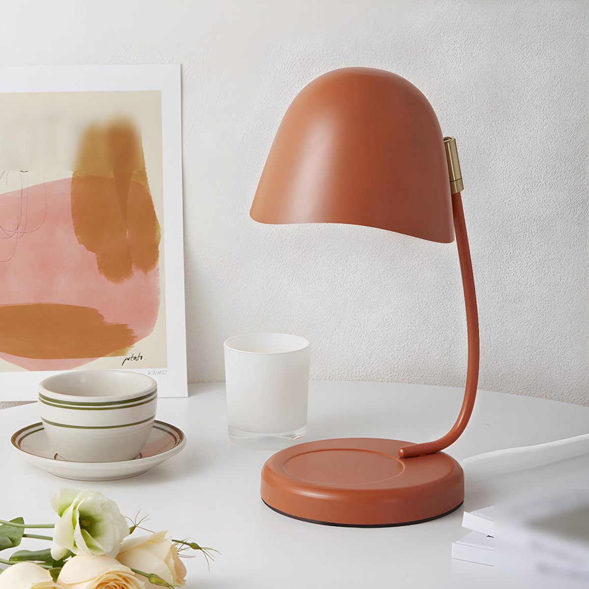 Lampe de chevet Scandinave avec support Bougie - Opale Image