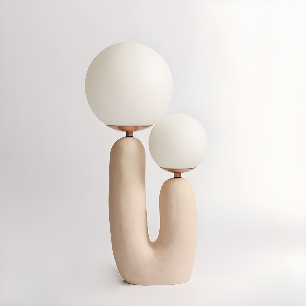 Lampe de chevet 2 Boules Blanches Moderne - Opale Image