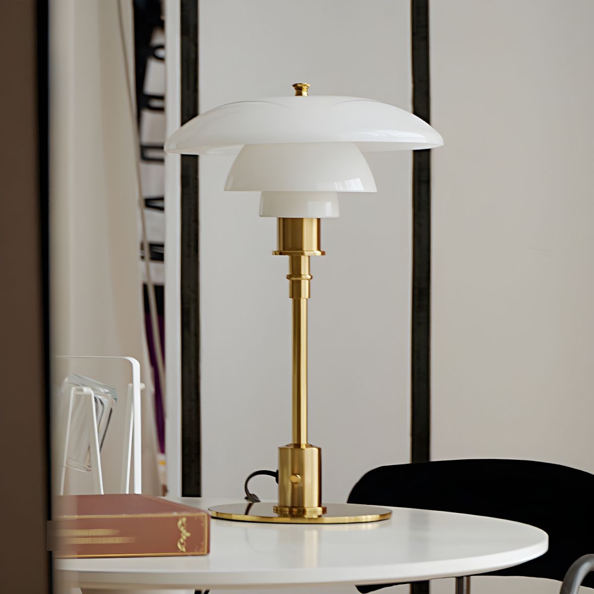 Lampe de chevet Moderne Scandinave en Verre et Métal - Opale