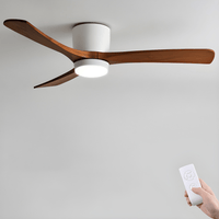 Ventilateur de plafond blanc et bois noyer