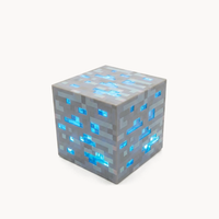 Lampe de chevet Minecraft en Minerai - Amaya - packshot studio fond #FAF8F6