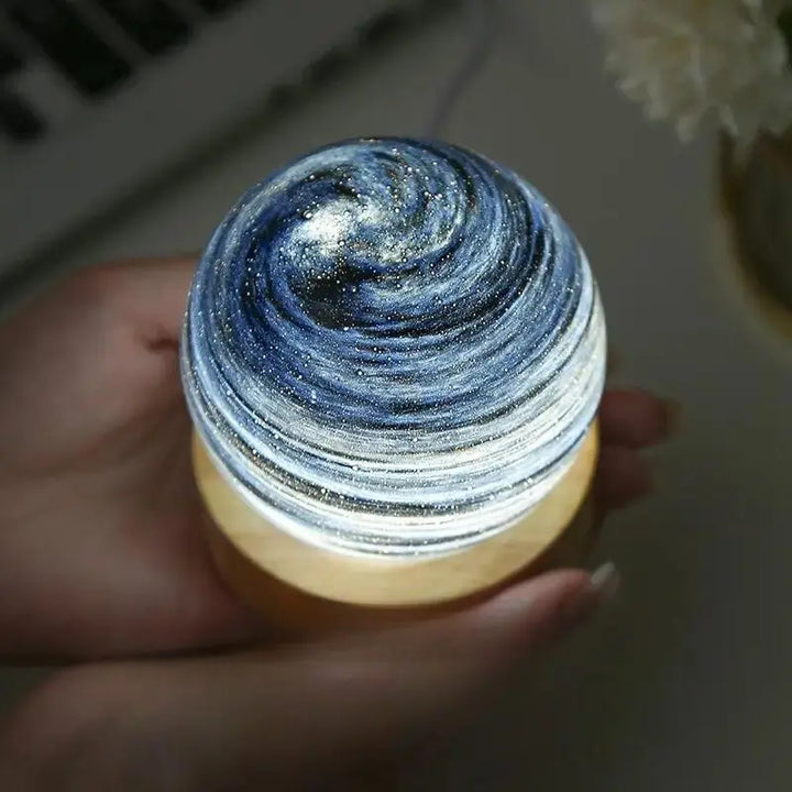 Lampe de chevet Planète 3D en Verre - Opale Image