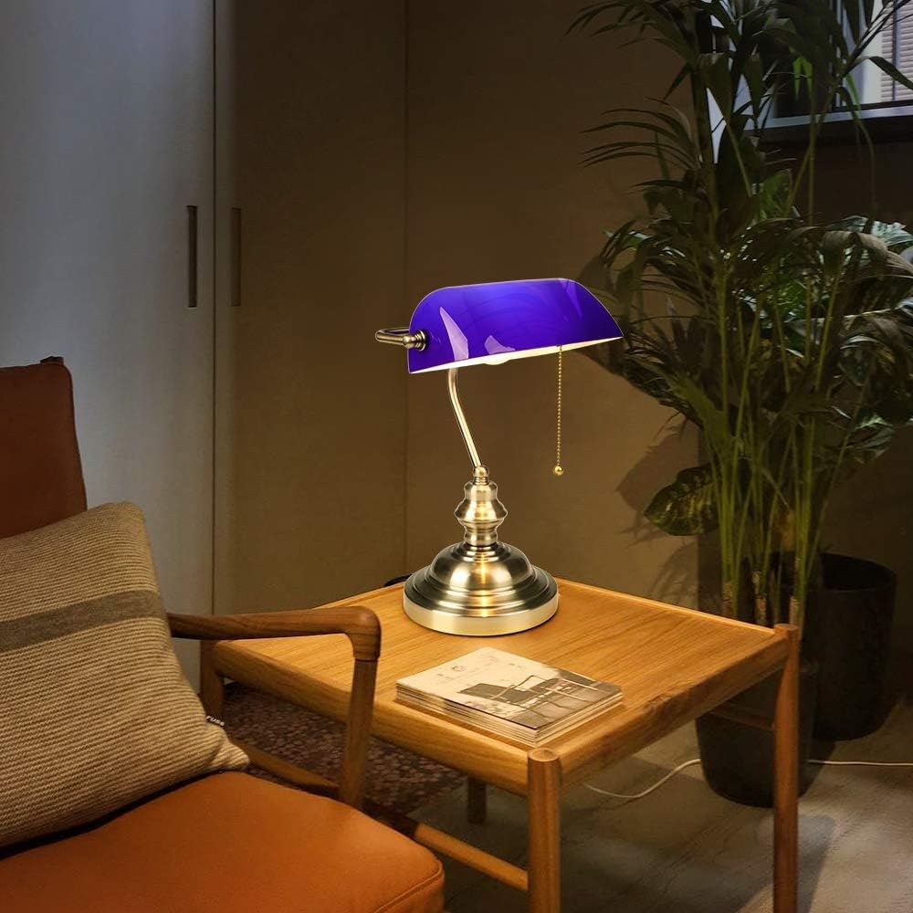 Lampe de chevet Vintage style Banquier et Notaire - Opale