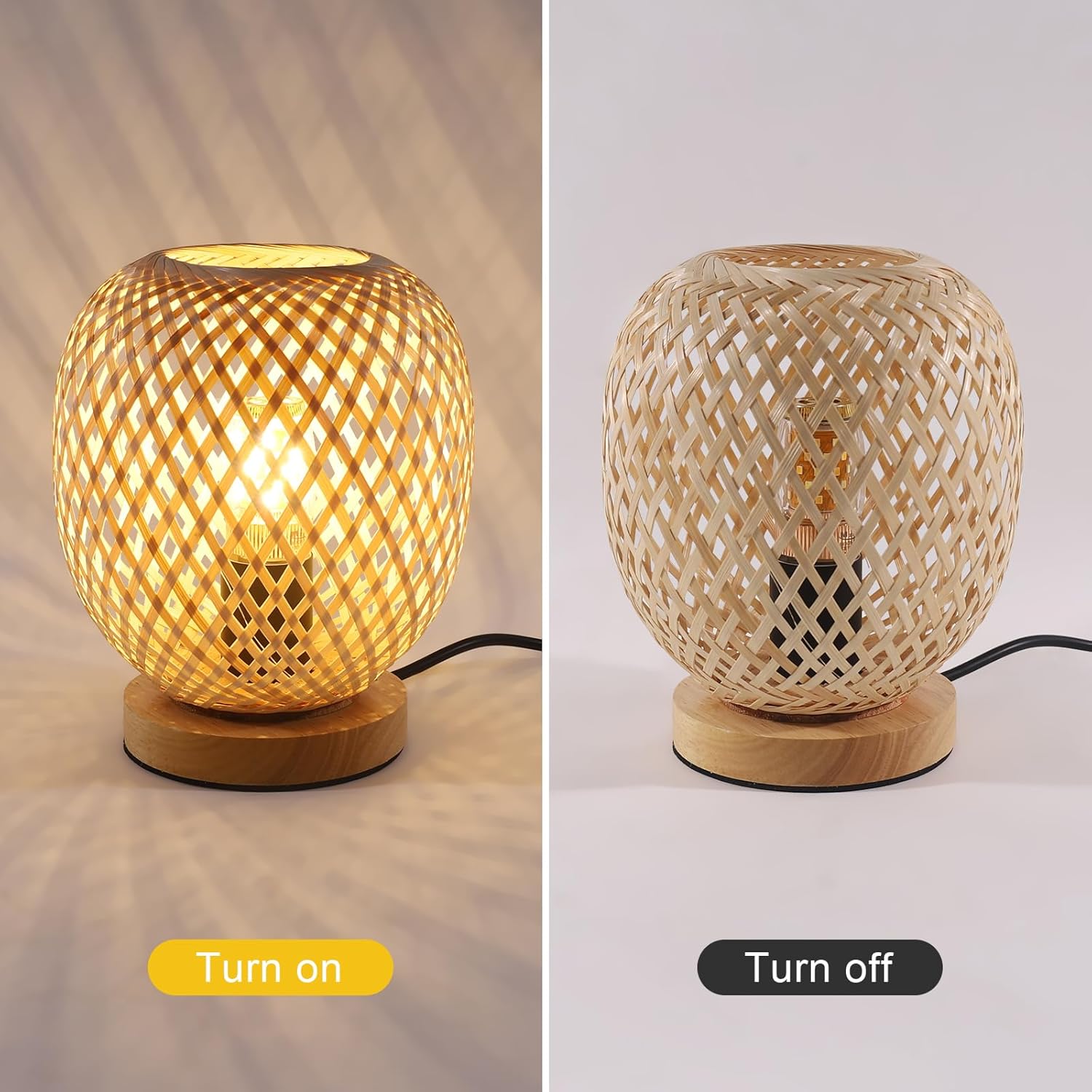 Lampe de chevet Bambou et Rotin - Opale