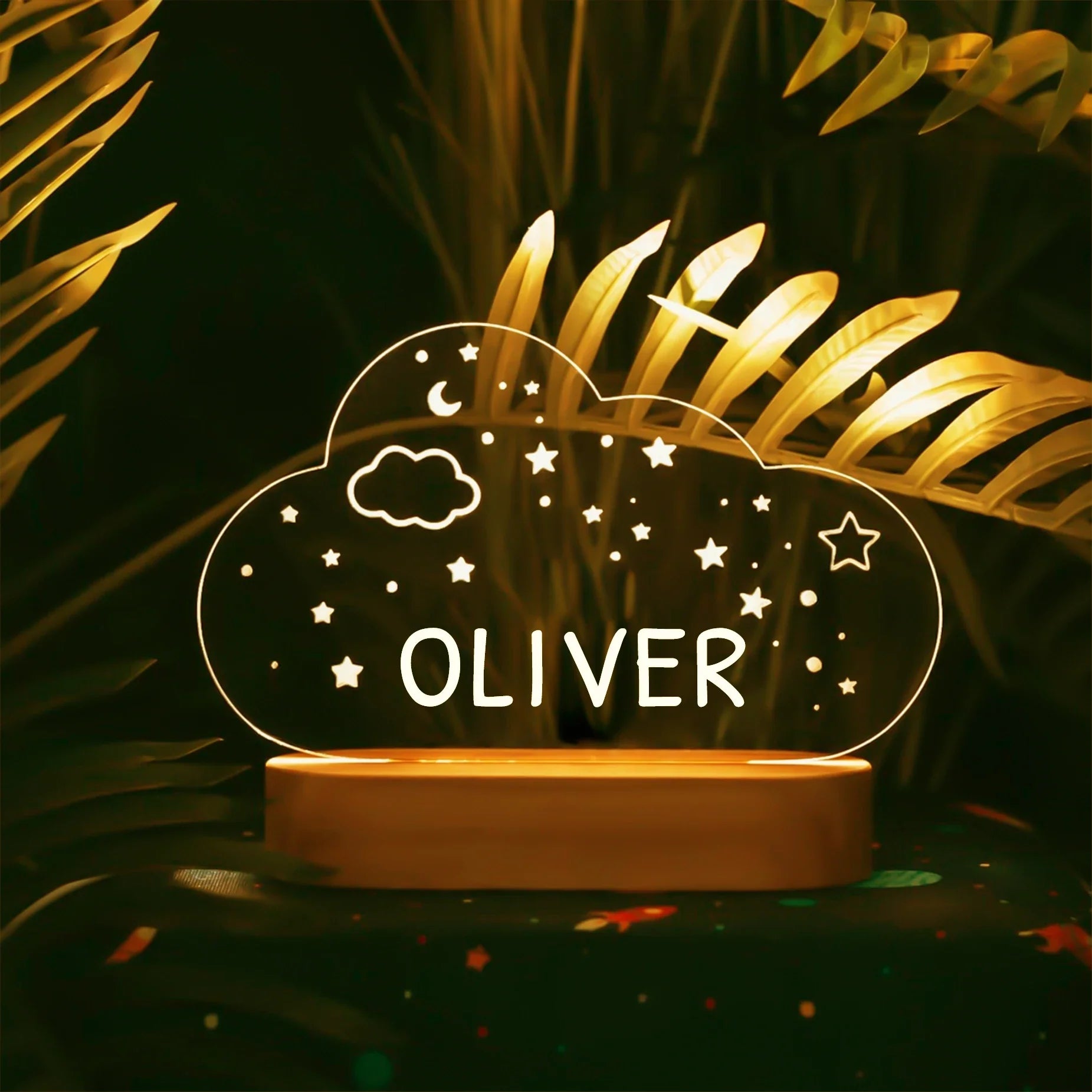 Lampe de chevet Bébé Prénom Personnalisé - Opale