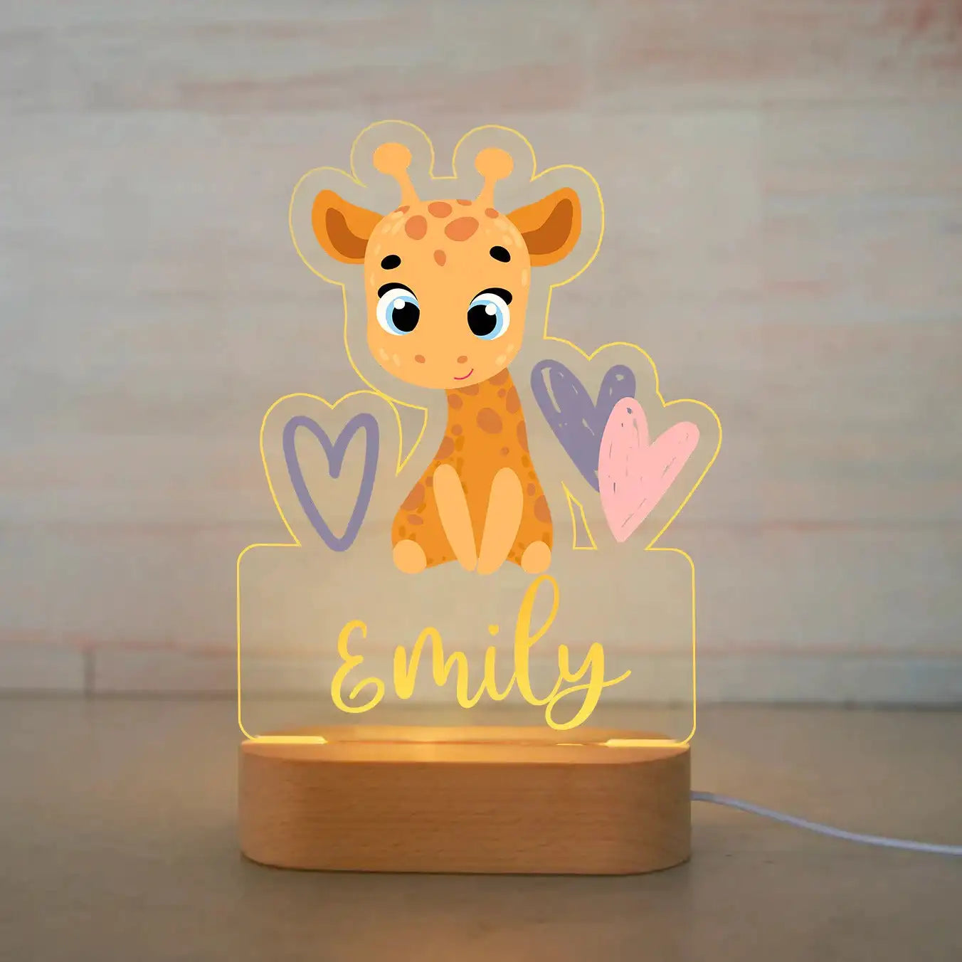 Lampe de chevet Enfant Jungle Nom Personnalisé - Opale