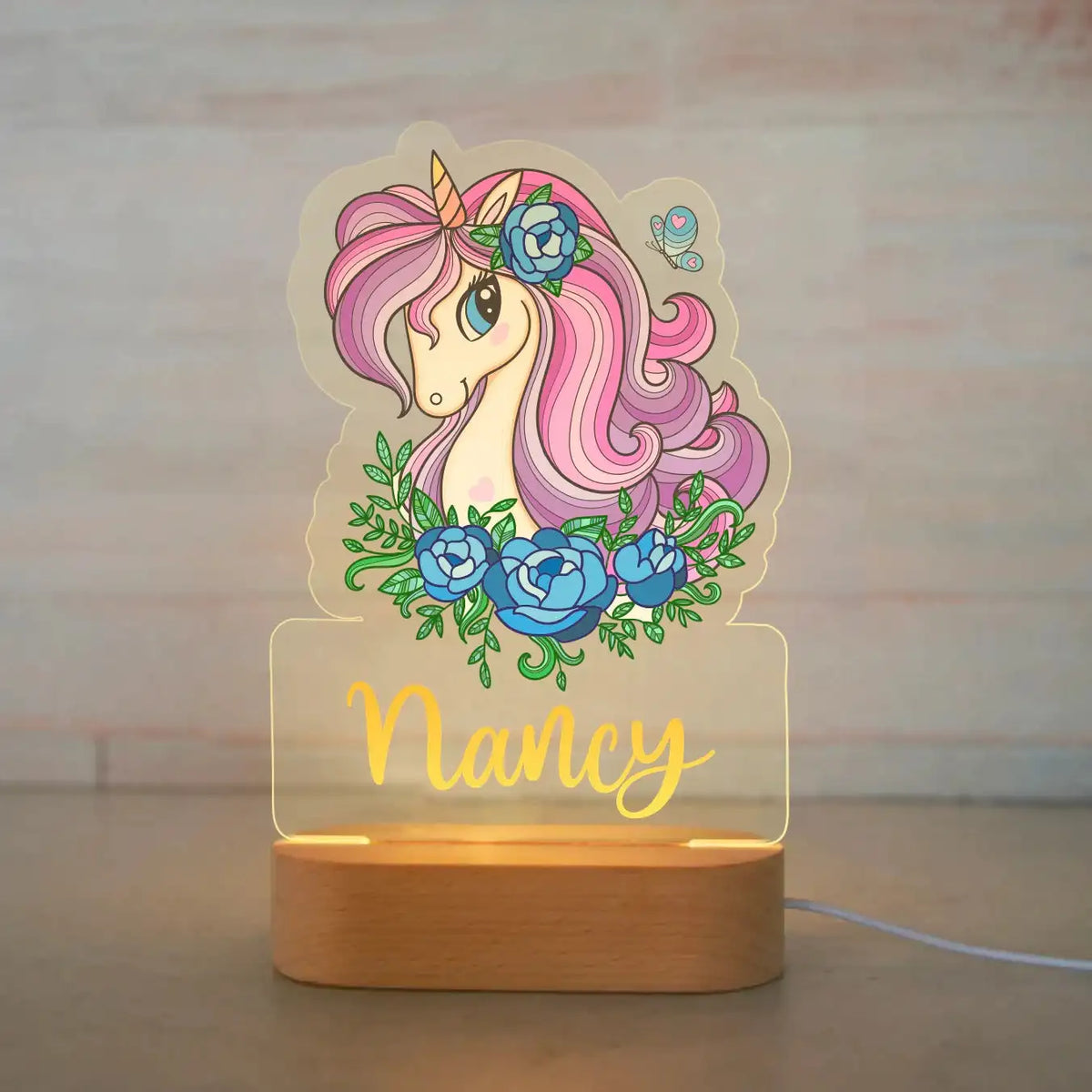 Lampe de chevet Enfant Jungle Nom Personnalisé - Opale