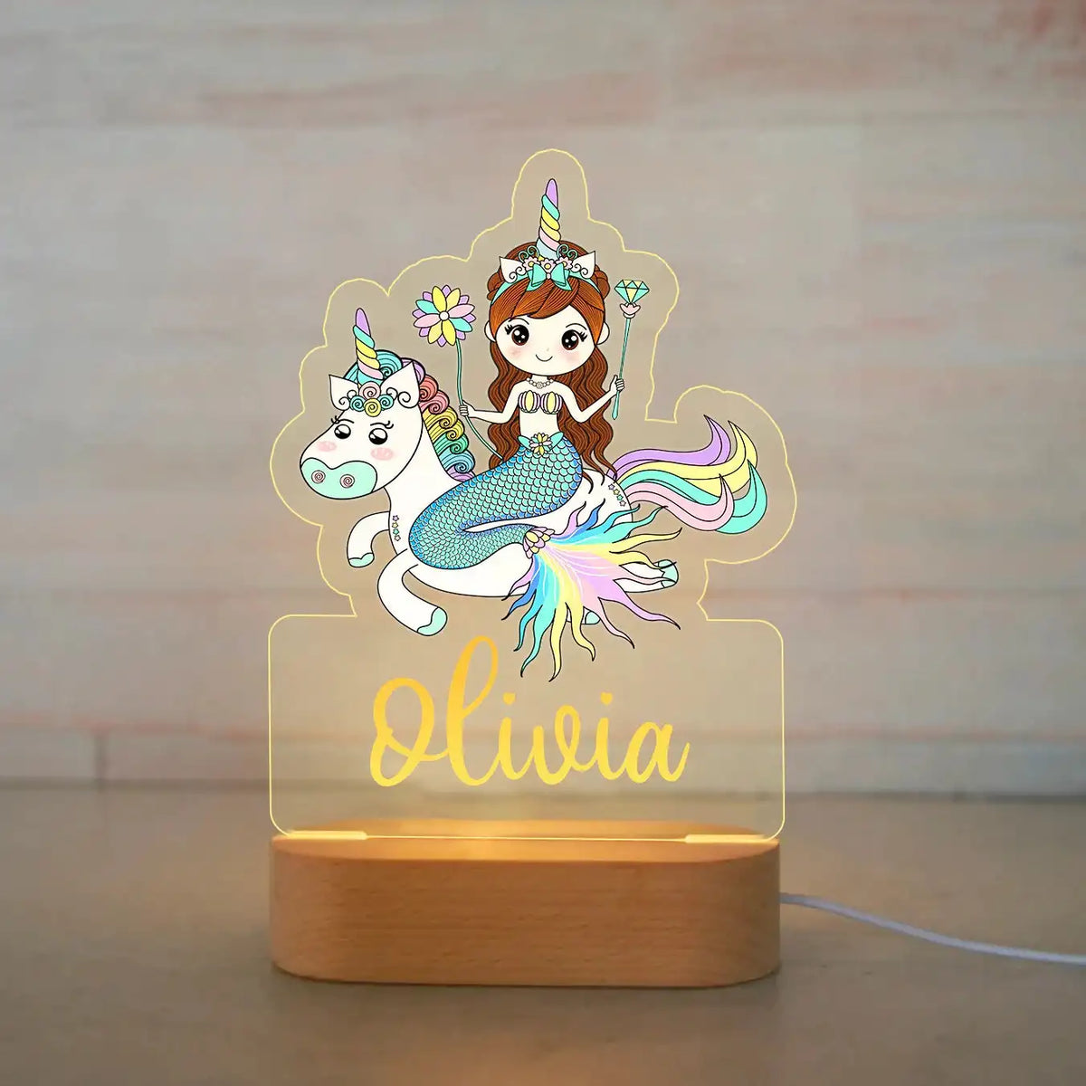 Lampe de chevet Enfant Jungle Nom Personnalisé - Opale
