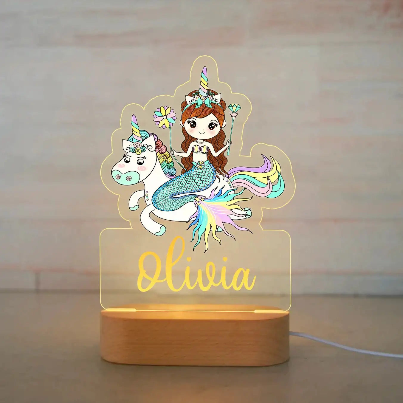 Lampe de chevet Enfant Jungle Nom Personnalisé - Opale