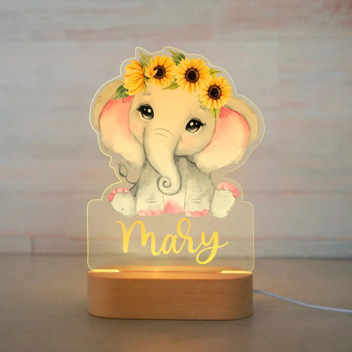 Lampe de chevet Enfant Jungle Nom Personnalisé - Opale