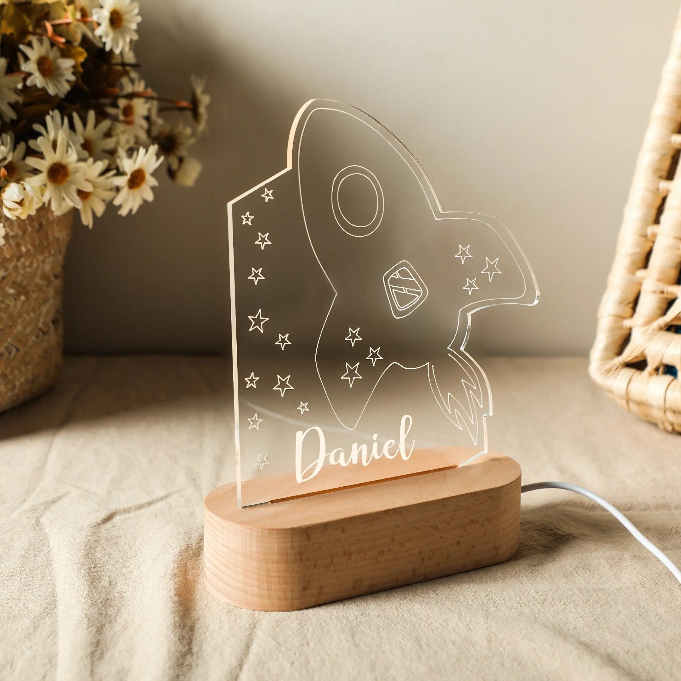 Lampe de chevet Bébé Prénom Personnalisé - Opale