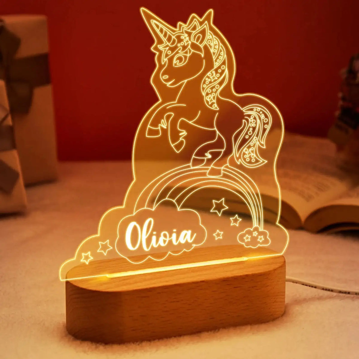 Lampe de chevet Bébé Prénom Personnalisé - Opale