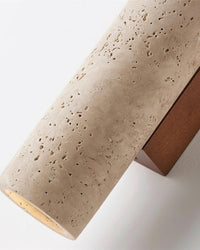 Applique murale design en travertin avec eclairage bi-directionnel allume