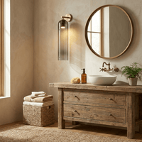 Applique murale en verre d'art dans une chambre