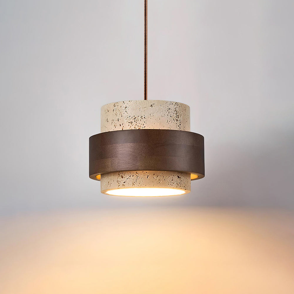 Suspension travertin simple, modèle une lampe