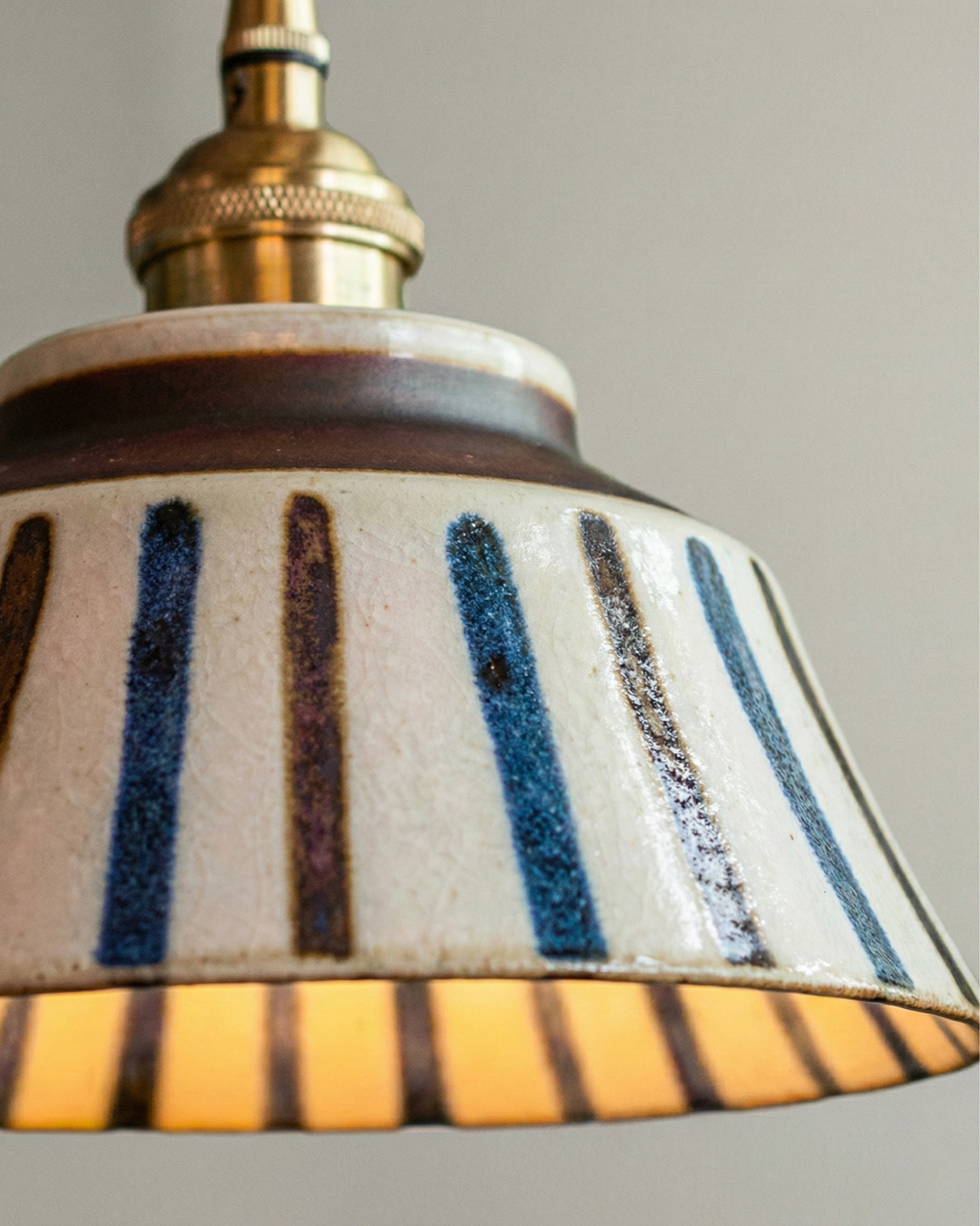Suspension céramique à motifs lumière blanc chaud