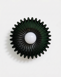Applique murale design en céramique florale verte avec sphère opaline