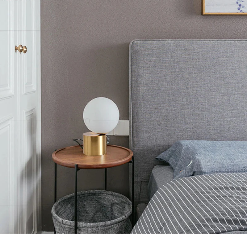 Lampe de chevet Design en forme de Boule en Verre - Opale Image