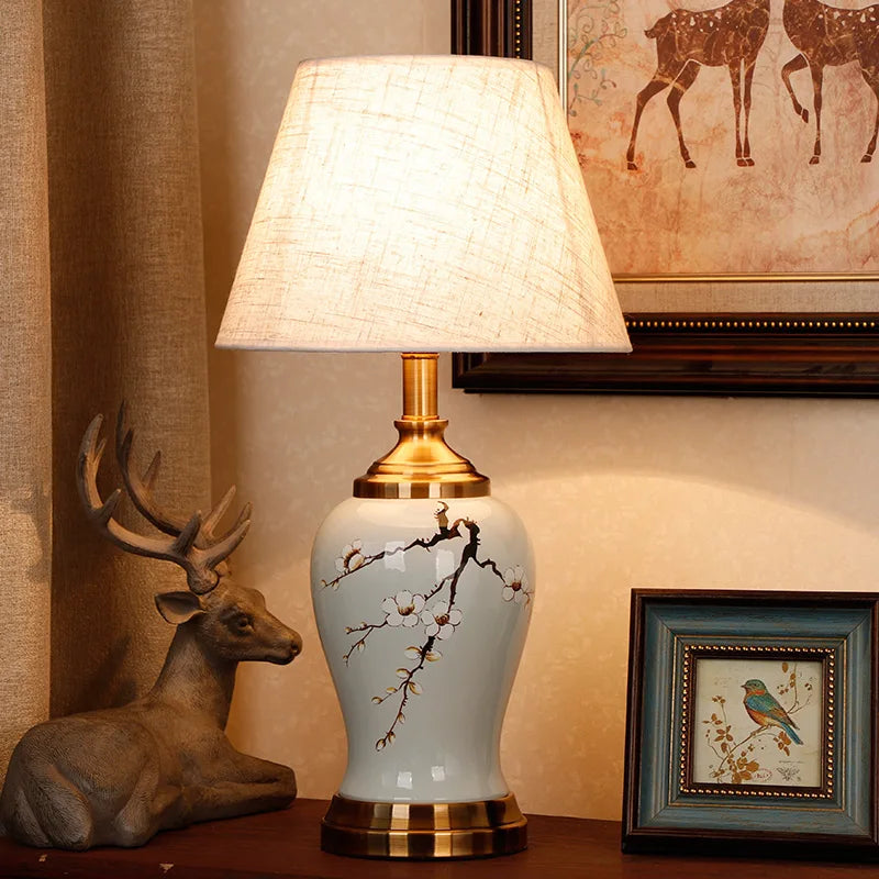 Lampe de Chevet Classique en Céramique style asiatique