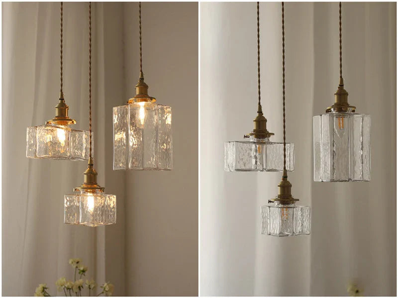 Lampe de chevet Moderne Rétro Suspendue en Verre - Opale Image