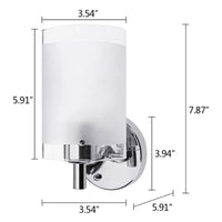 Lampe de chevet Murale Cylindre en Verre - Opale