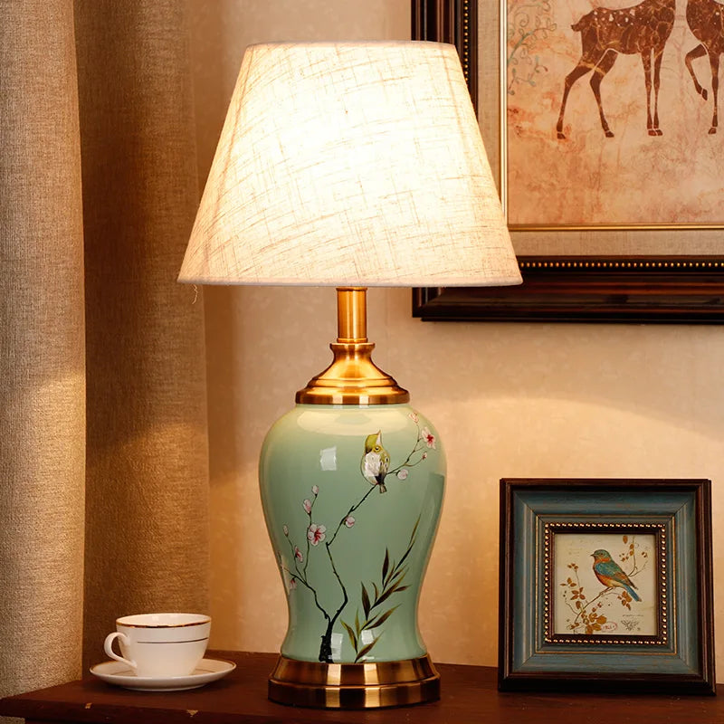 Lampe de Chevet Classique en Céramique style asiatique
