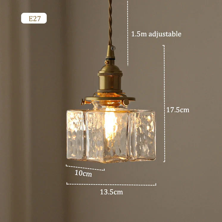 Lampe de chevet Moderne Rétro Suspendue en Verre - Opale