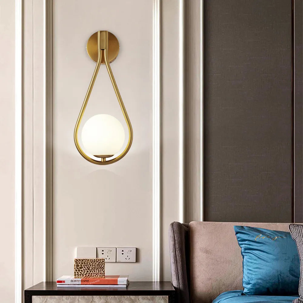 Lampe de chevet Suspendue Goutte d'eau - Opale Image