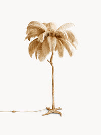 Lampadaire en Laiton et Plumes d'autruche