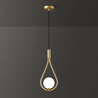 Lampe de chevet Suspendue en Laiton forme de Boule - Opale