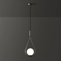 Lampe de chevet Suspendue en Laiton forme de Boule - Opale