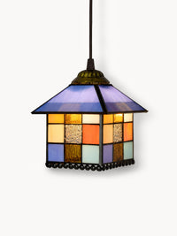 Suspension Tiffany en Verre Multicolore