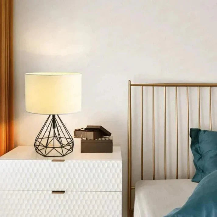 Lampe de Chevet Géométrique et Abat-Jour en Lin - section Image