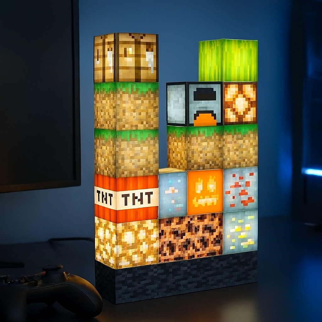 Lampe de Chevet Minecraft mini Bloc LED Modulable - section Image