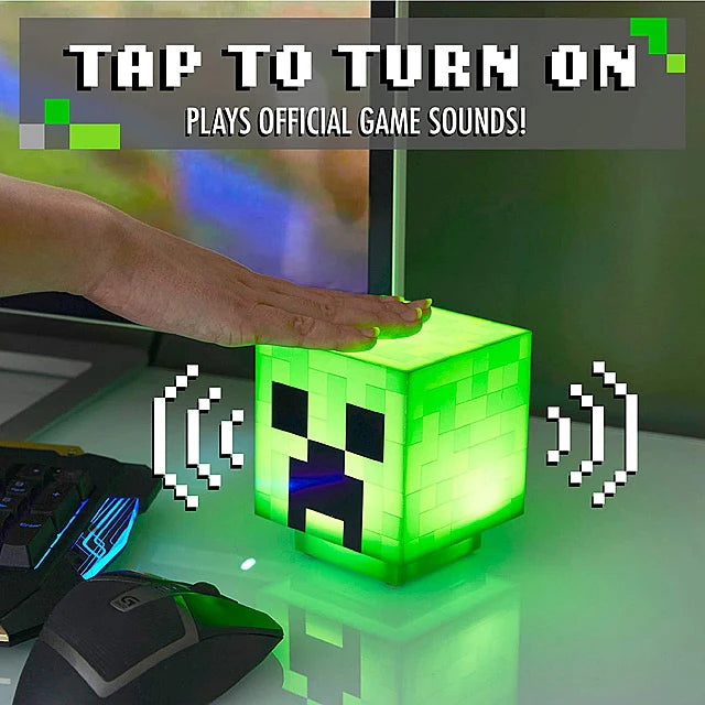 Lampe de Chevet Minecraft tête de Creeper Tactile - section Image
