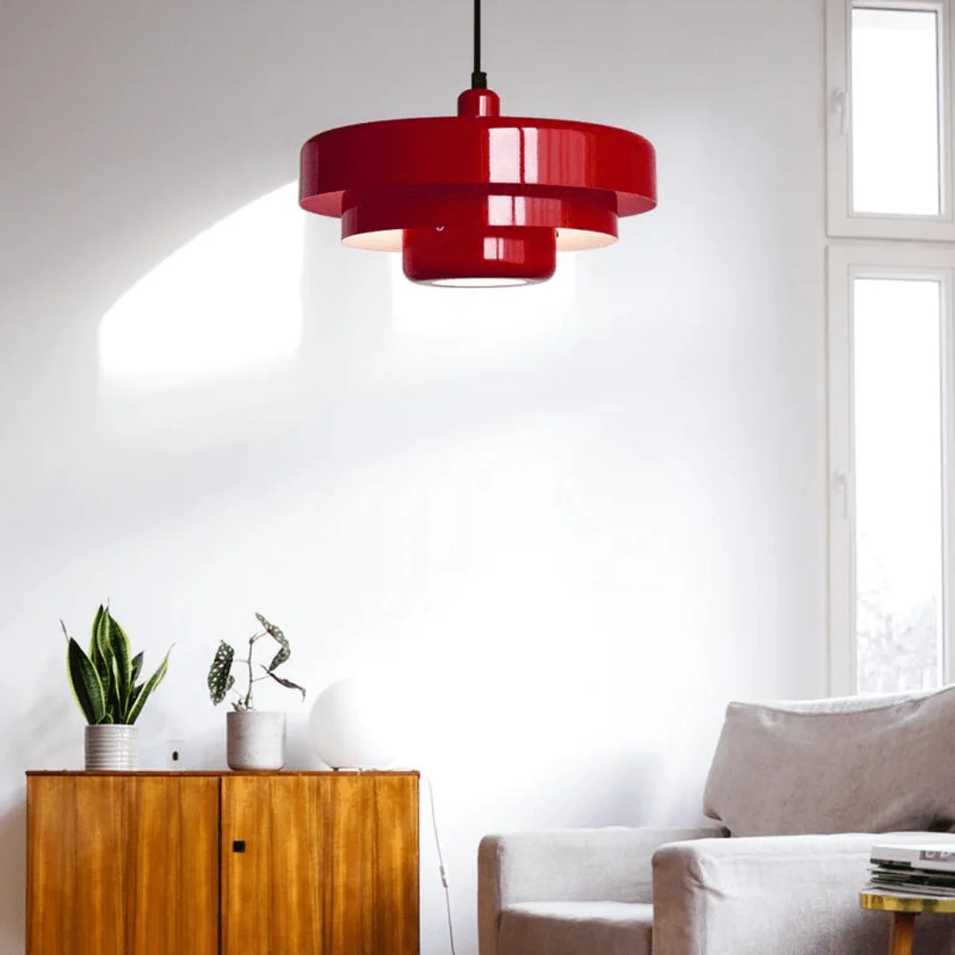 Lampe de Chevet Suspendue style Nordique Rétro Rouge Image