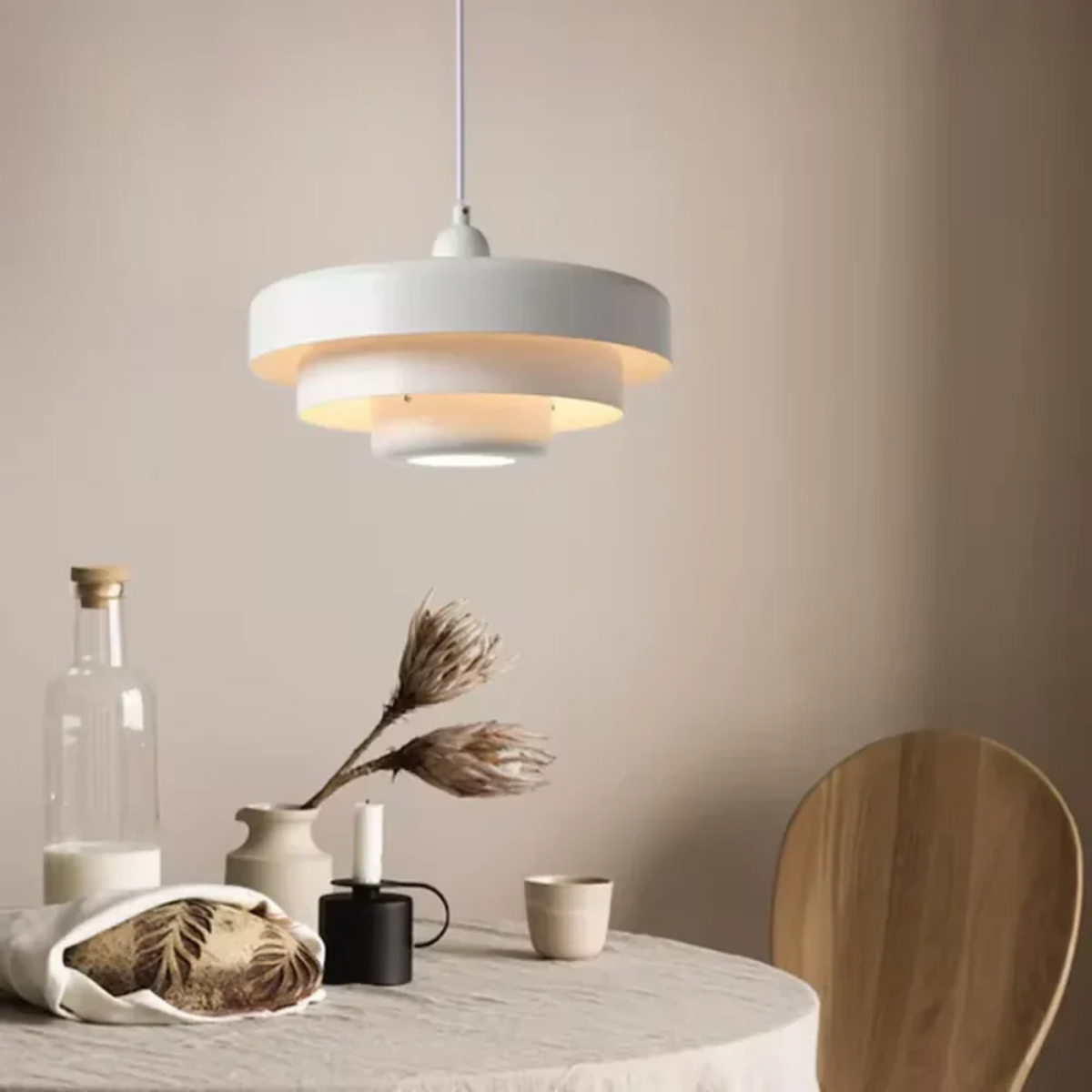 Lampede Chevet Suspendue style Nordique Retro Blanc 2