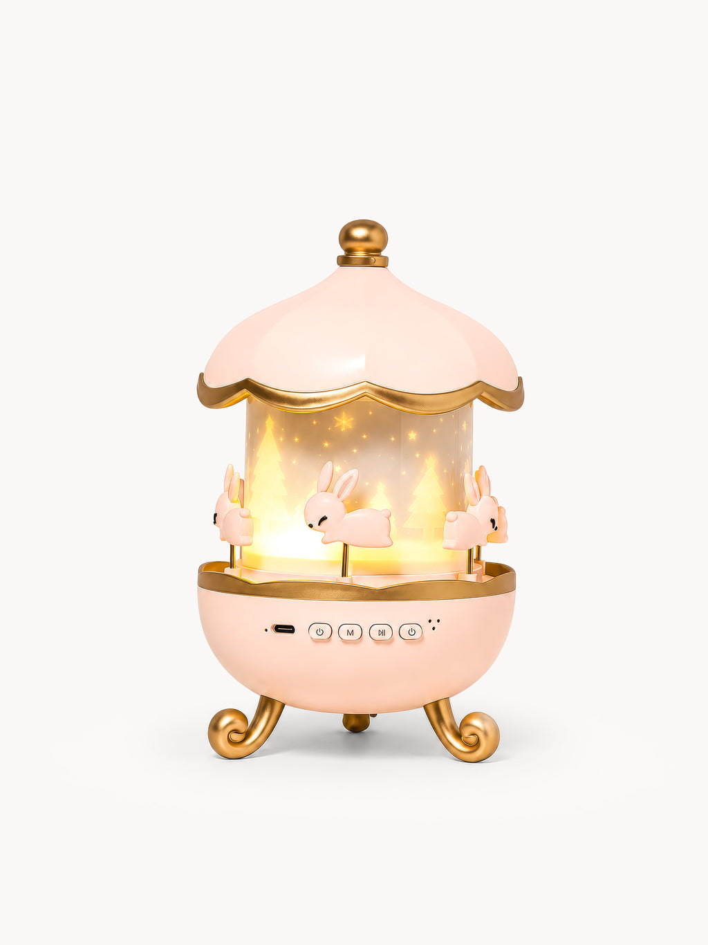 Lampe de chevet Bébé Fille avec Lapin à Projection Étoilé