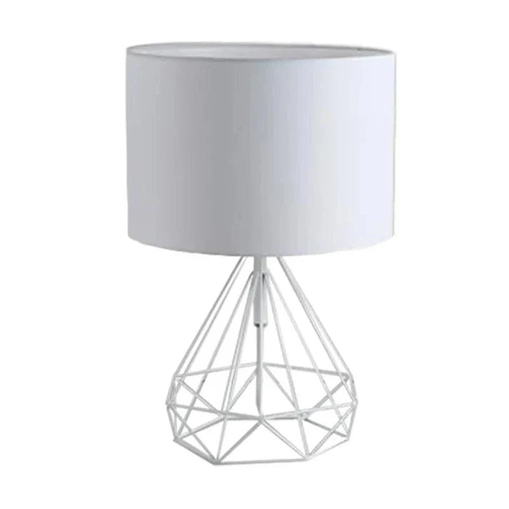 Lampe de Chevet Géométrique et Abat-Jour en Lin