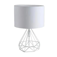 Lampe de Chevet Géométrique et Abat-Jour en Lin