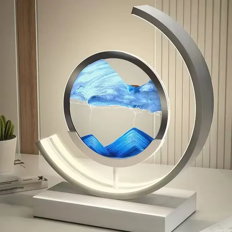 Lampe Sablier 3D Apaisante LED - Opale