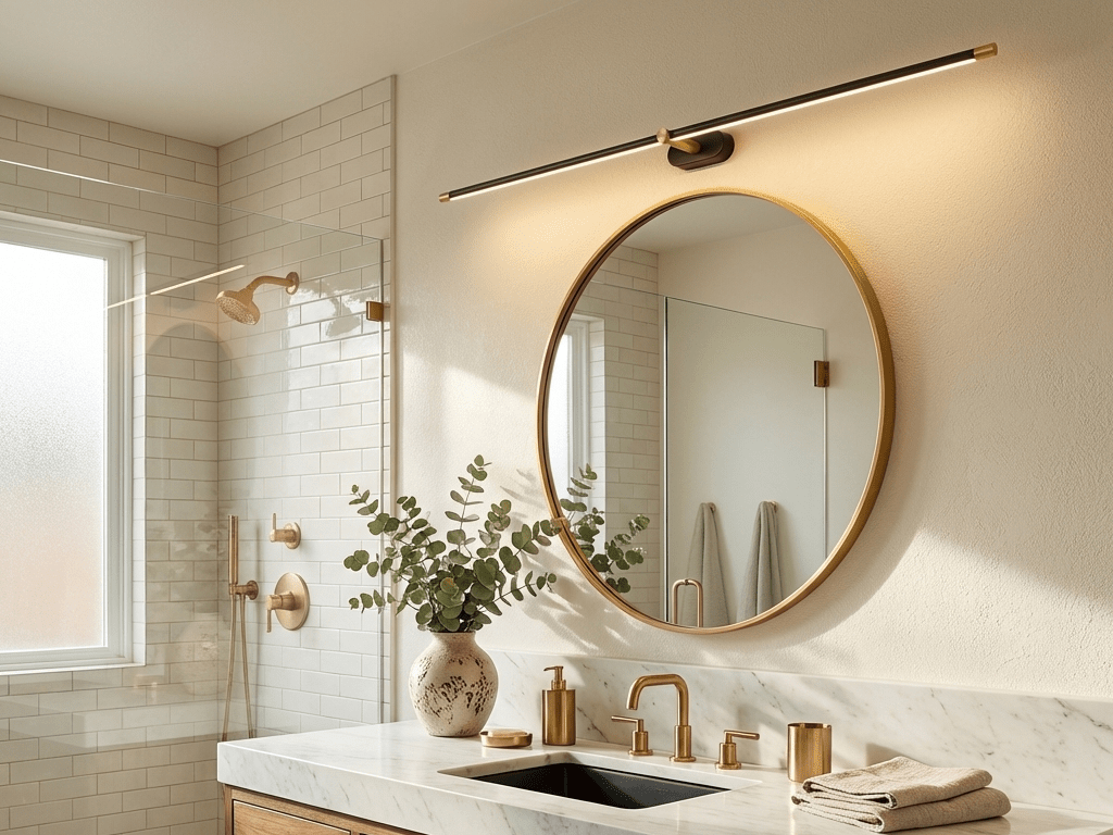 Applique murale sans fil rechargeable dans une salle de bain Image